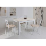 Mesa Linear laminado · Crema Brillo