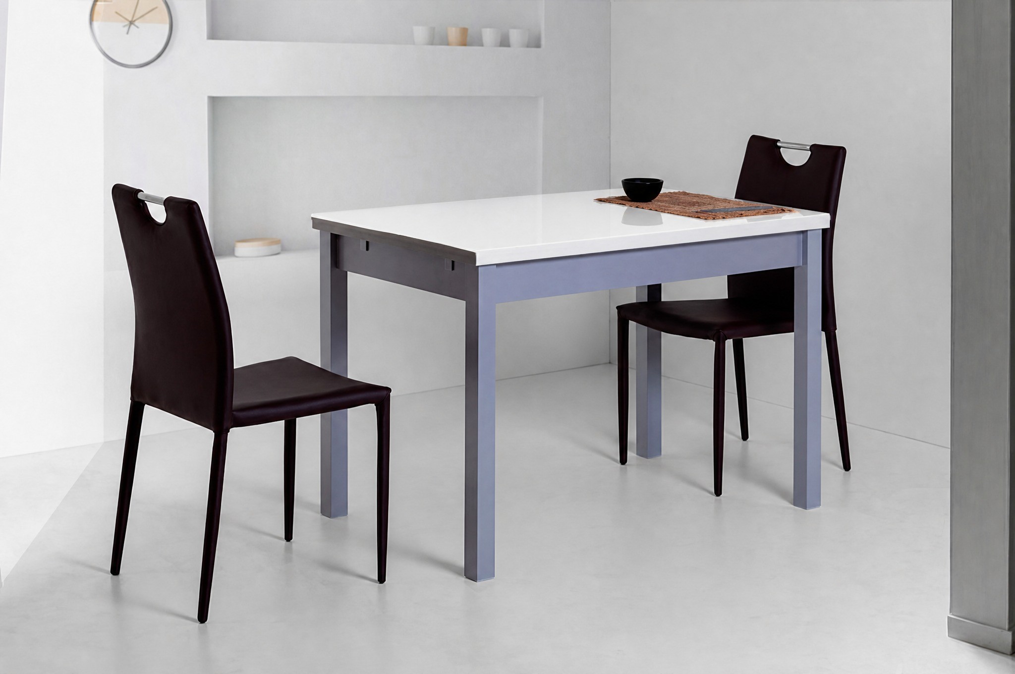 Mesa Fashion cristal: mesa de cocina de cristal fija o extensible