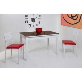 Mesa Eskema cristal · Chocolate