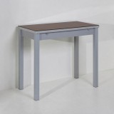 Mesa Reflex altura 90 cm cristal · Chocolate