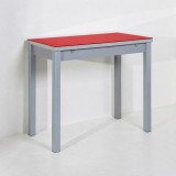 Mesa Reflex altura 90 cm cristal · Rojo