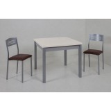 Mesa Cuadrado · Crema Brillo