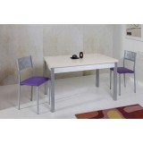 Mesa Linear laminado II · Crema Brillo