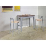 Mesa Reflex altura 90 cm laminado · Nogal